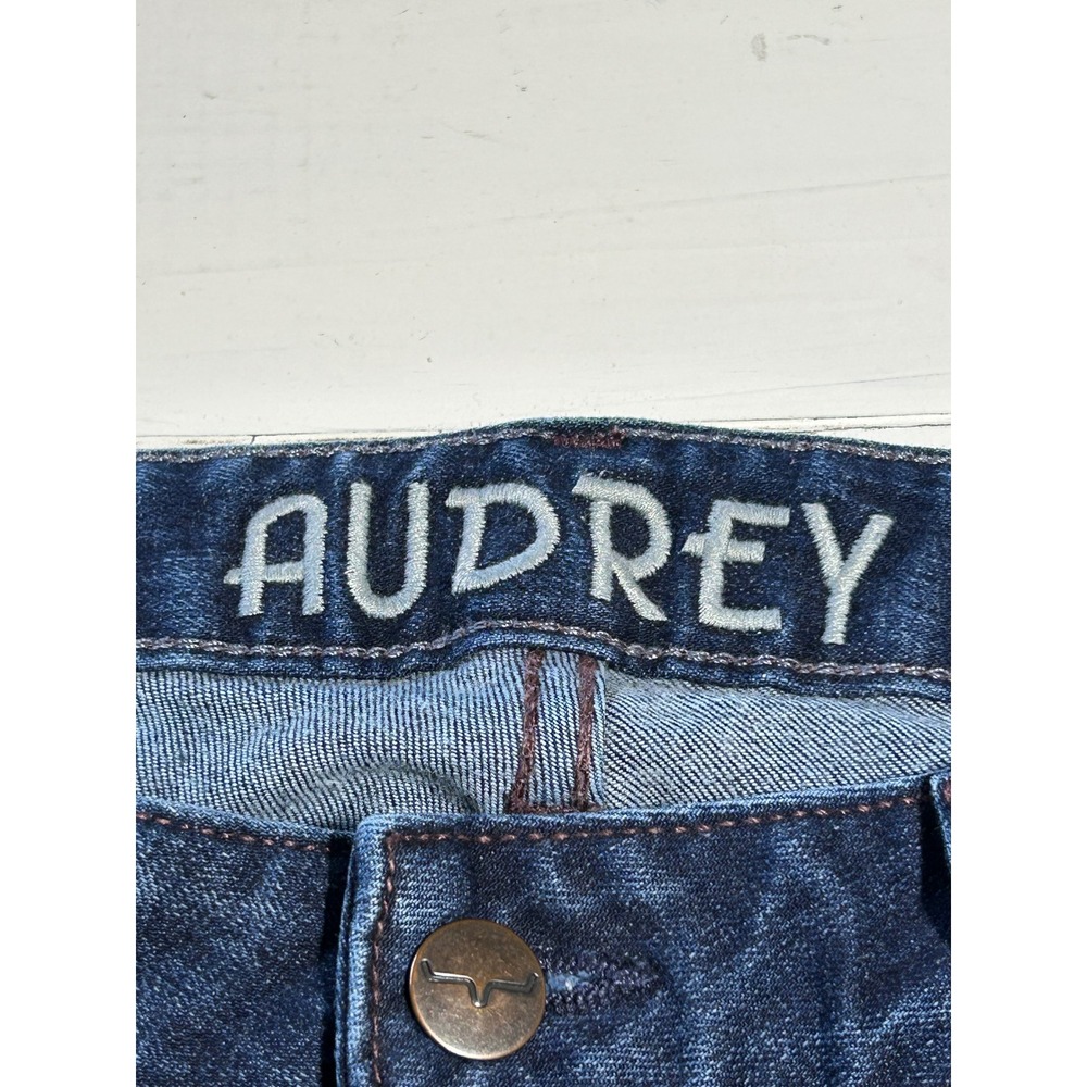 Kimes Ranch Audrey Dark Wash Flare Leg Western Jeans Size 0/32 Made in USA - Picture 3 of 11